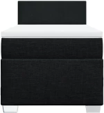 vidaXL Κρεβάτι Boxspring με Στρώμα Μαύρο 90x200 εκ. Υφασμάτινο