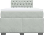 vidaXL Κρεβάτι Boxspring με Στρώμα Ανοιχτό Γκρι 120x200 εκ. Βελούδινο