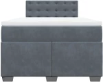 vidaXL Κρεβάτι Boxspring με Στρώμα Σκούρο Γκρι 120x200 εκ. Βελούδινο