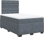 vidaXL Κρεβάτι Boxspring με Στρώμα Σκούρο Γκρι 120x190 εκ. Βελούδινο