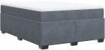 vidaXL Κρεβάτι Boxspring με Στρώμα Σκούρο Γκρι 140x190 εκ. Βελούδινο