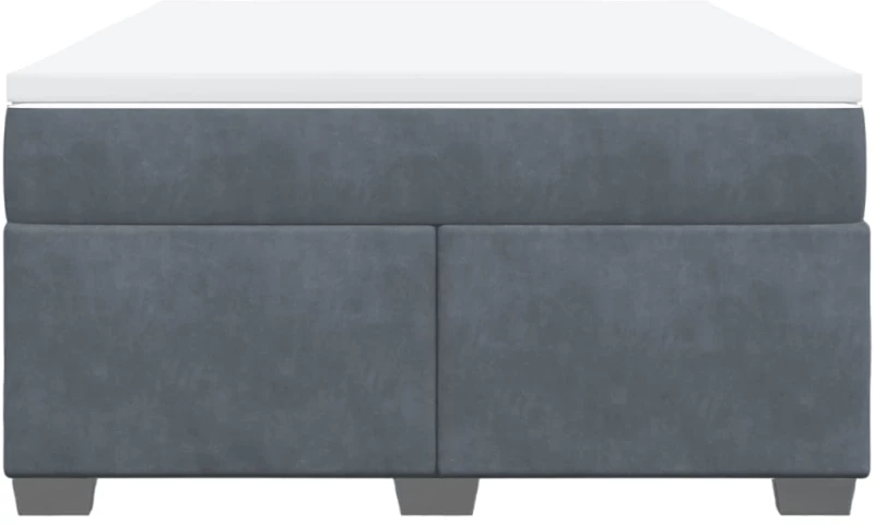 vidaXL Κρεβάτι Boxspring με Στρώμα Σκούρο Γκρι 140x190 εκ. Βελούδινο