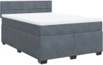 vidaXL Κρεβάτι Boxspring με Στρώμα Σκούρο Γκρι 140x200 εκ. Βελούδινο