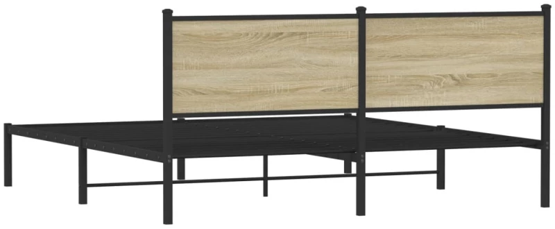 vidaXL Σκελετός Κρεβ. Χωρίς Στρώμα Sonoma Δρυς 183x213 εκ. Μεταλλικό