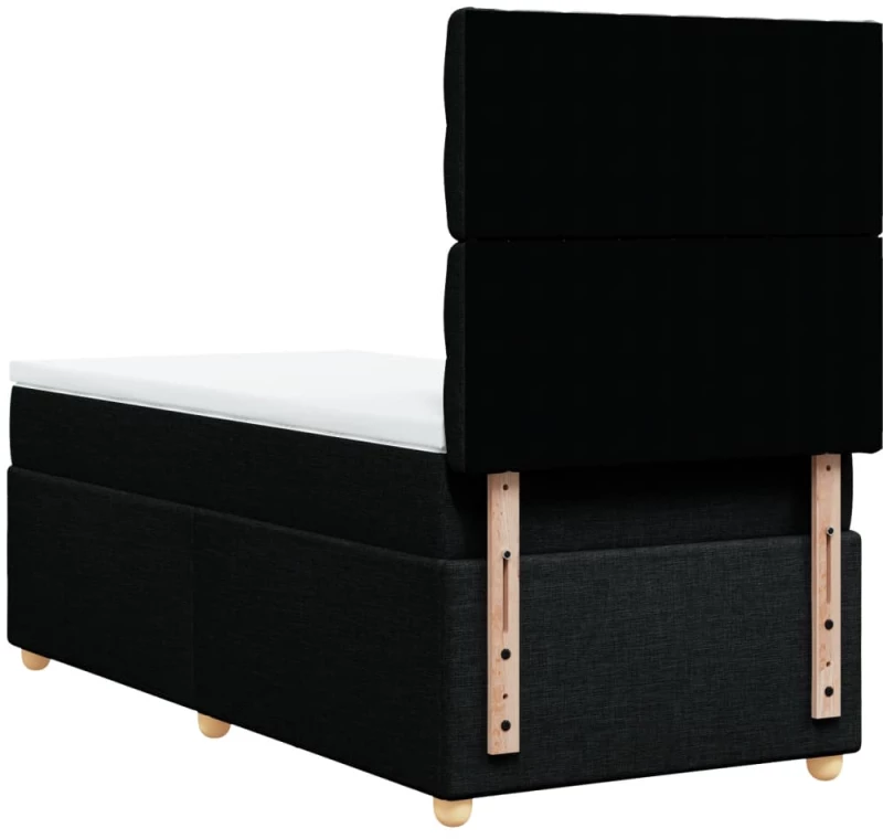 vidaXL Κρεβάτι Boxspring με Στρώμα Μαύρο 80 x 200 εκ. Υφασμάτινο