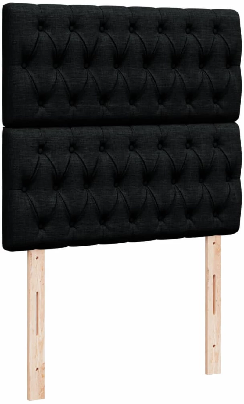 vidaXL Κρεβάτι Boxspring με Στρώμα Μαύρο 80 x 200 εκ. Υφασμάτινο