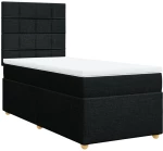 vidaXL Κρεβάτι Boxspring με Στρώμα Μαύρο 80 x 200 εκ. Υφασμάτινο