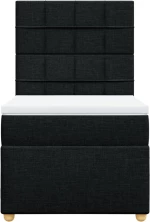vidaXL Κρεβάτι Boxspring με Στρώμα Μαύρο 80 x 200 εκ. Υφασμάτινο