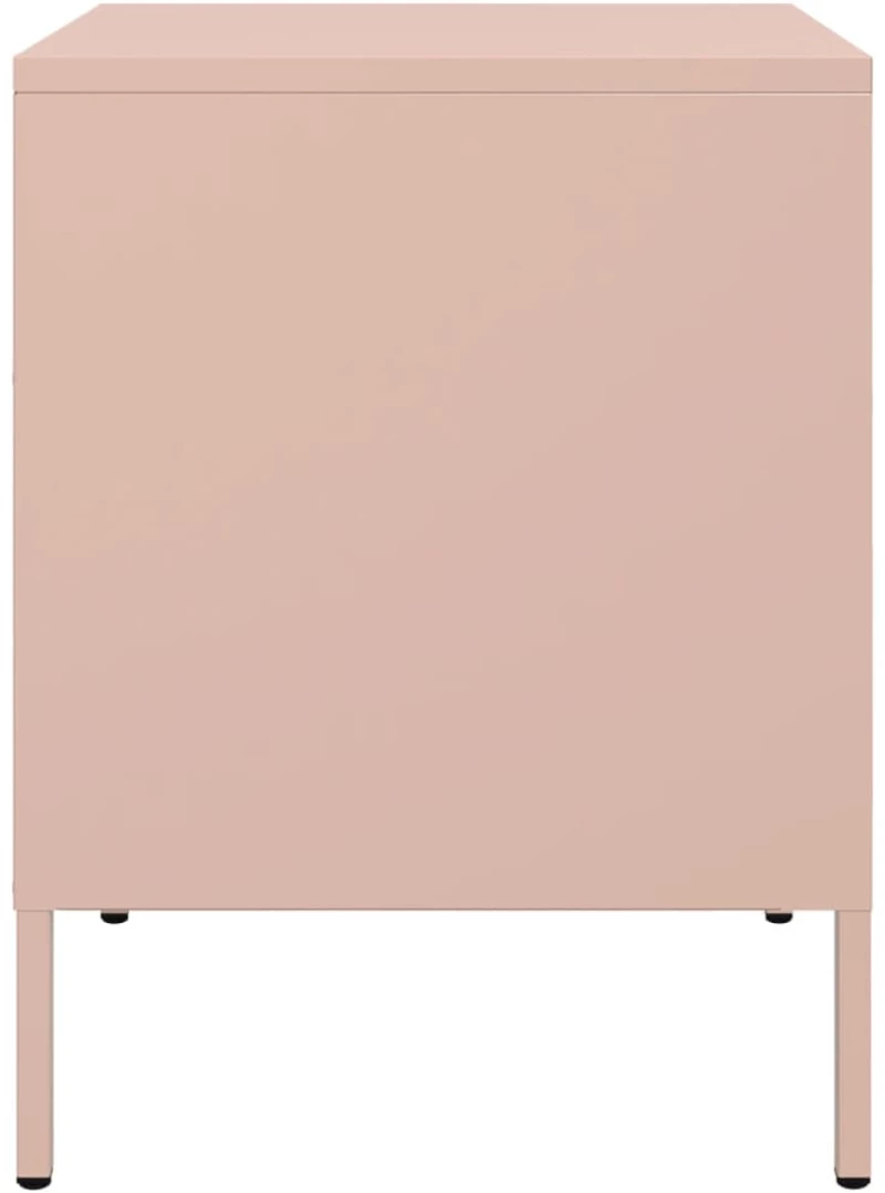 vidaXL Κομοδίνο Ροζ 36x39x50,5 εκ. από Χάλυβα