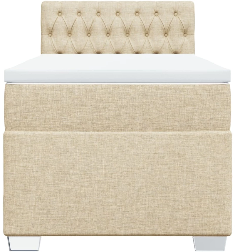 vidaXL Κρεβάτι Boxspring με Στρώμα Κρεμ 80 x 200 εκ. Υφασμάτινο