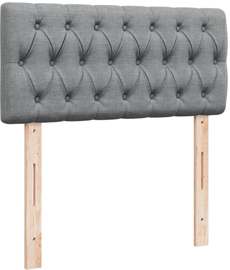 vidaXL Κρεβάτι Boxspring με Στρώμα Ανοιχτό Γκρι 90x200 εκ. Υφασμάτινο