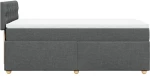 vidaXL Κρεβάτι Boxspring με Στρώμα Σκούρο Γκρι 90x200 εκ. Υφασμάτινο