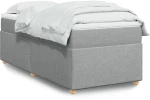 vidaXL Κρεβάτι Boxspring με Στρώμα Ανοιχτό Γκρι 90x190 εκ. Υφασμάτινο