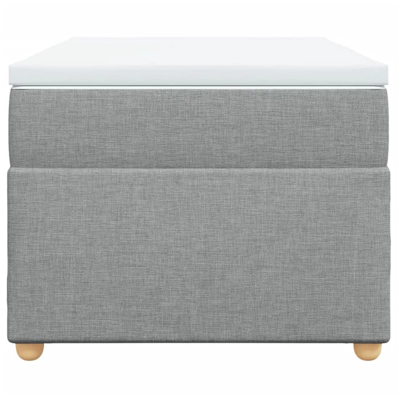 vidaXL Κρεβάτι Boxspring με Στρώμα Ανοιχτό Γκρι 90x190 εκ. Υφασμάτινο