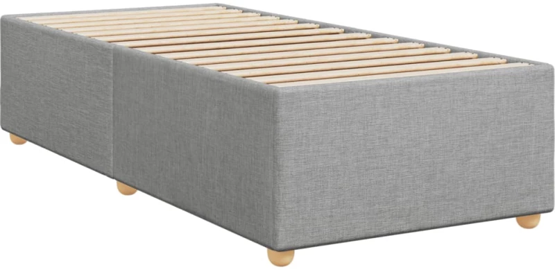 vidaXL Κρεβάτι Boxspring με Στρώμα Ανοιχτό Γκρι 90x190 εκ. Υφασμάτινο