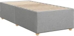 vidaXL Κρεβάτι Boxspring με Στρώμα Ανοιχτό Γκρι 90x190 εκ. Υφασμάτινο