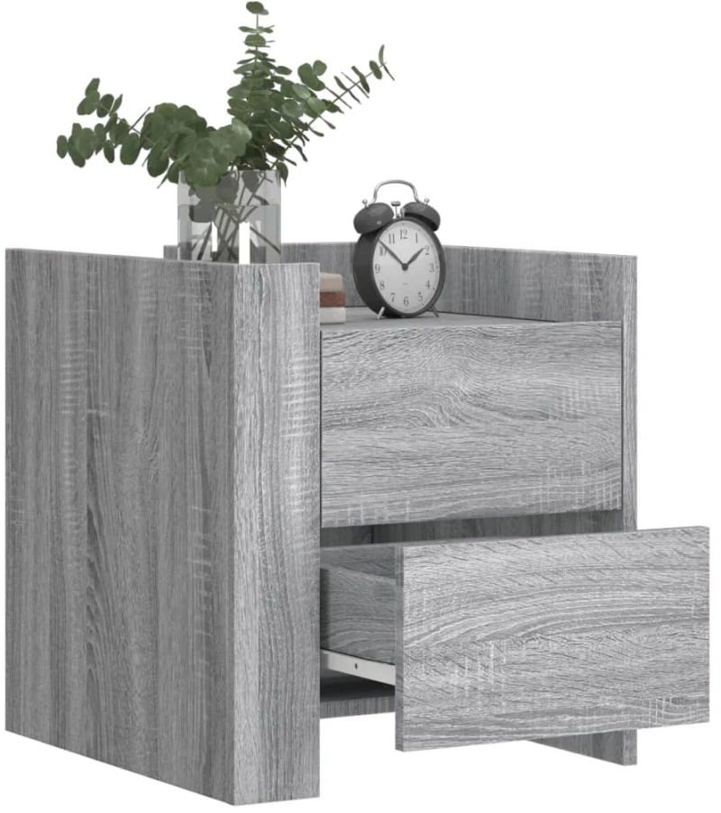 vidaXL Κομοδίνο Sonoma Γκρι 45x50x50 εκ. από Επεξεργασμένο Ξύλο