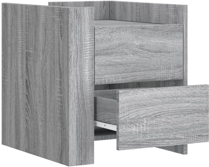 vidaXL Κομοδίνο Sonoma Γκρι 45x50x50 εκ. από Επεξεργασμένο Ξύλο
