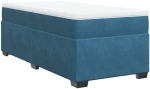vidaXL Κρεβάτι Boxspring με Στρώμα Σκούρο Μπλε 90x190 εκ. Βελούδινο