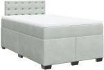 vidaXL Κρεβάτι Boxspring με Στρώμα Ανοιχτό Γκρι 120x200 εκ. Βελούδινο