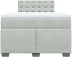 vidaXL Κρεβάτι Boxspring με Στρώμα Ανοιχτό Γκρι 120x200 εκ. Βελούδινο