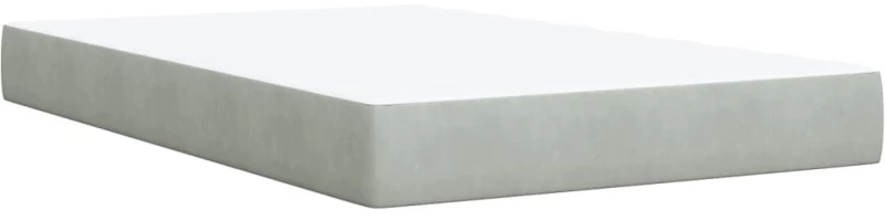 vidaXL Κρεβάτι Boxspring με Στρώμα Ανοιχτό Γκρι 120x200 εκ. Βελούδινο
