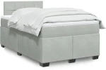 vidaXL Κρεβάτι Boxspring με Στρώμα Ανοιχτό Γκρι 120x200 εκ. Βελούδινο