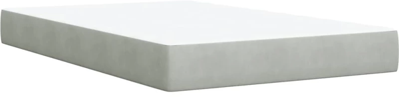 vidaXL Κρεβάτι Boxspring με Στρώμα Ανοιχτό Γκρι 120x200 εκ. Βελούδινο