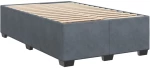 vidaXL Κρεβάτι Boxspring με Στρώμα Σκούρο Γκρι 120x200 εκ. Βελούδινο