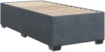 vidaXL Κρεβάτι Boxspring με Στρώμα Σκούρο Γκρι 90x190 εκ. Βελούδινο