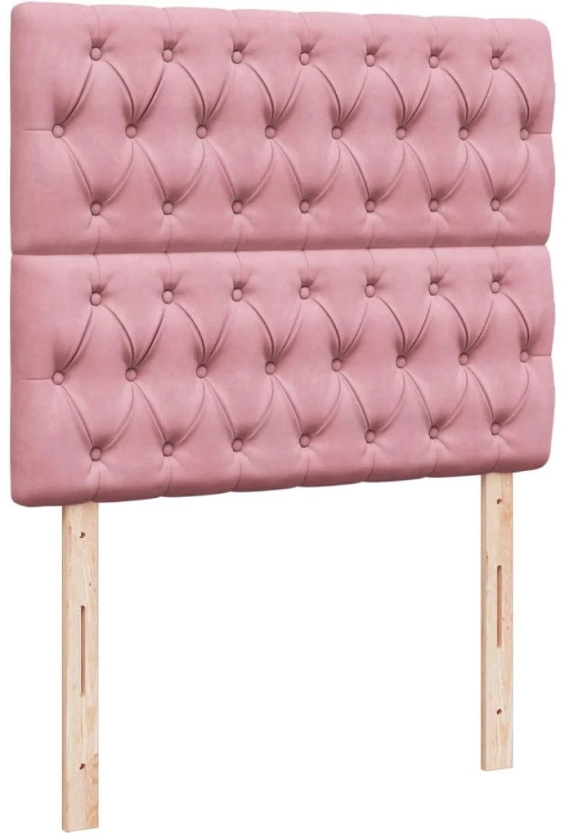 vidaXL Κρεβάτι Boxspring με Στρώμα Ροζ 120x200 εκ. Βελούδινο