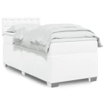 vidaXL Κρεβάτι Boxspring με Στρώμα Λευκό 80 x 200 εκ. Συνθετικό Δέρμα