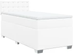 vidaXL Κρεβάτι Boxspring με Στρώμα Λευκό 80 x 200 εκ. Συνθετικό Δέρμα