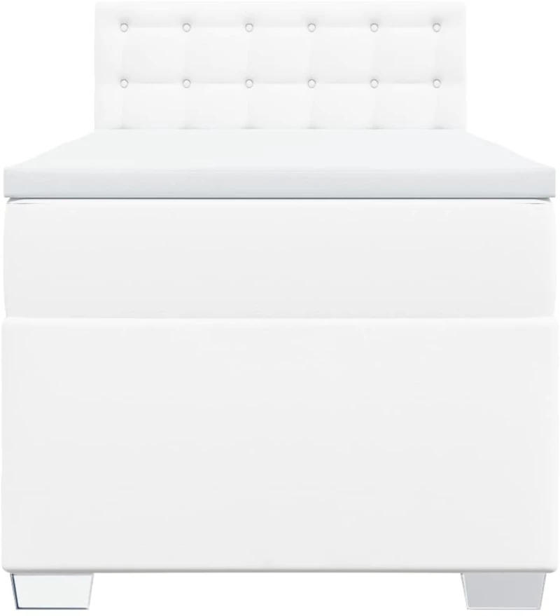 vidaXL Κρεβάτι Boxspring με Στρώμα Λευκό 80 x 200 εκ. Συνθετικό Δέρμα