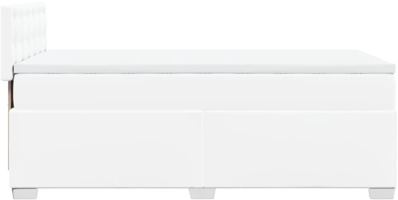 vidaXL Κρεβάτι Boxspring με Στρώμα Λευκό 80 x 200 εκ. Συνθετικό Δέρμα