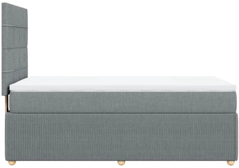 vidaXL Κρεβάτι Boxspring με Στρώμα Ανοιχτό Γκρι 90x190 εκ. Υφασμάτινο