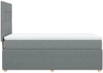 vidaXL Κρεβάτι Boxspring με Στρώμα Ανοιχτό Γκρι 90x190 εκ. Υφασμάτινο