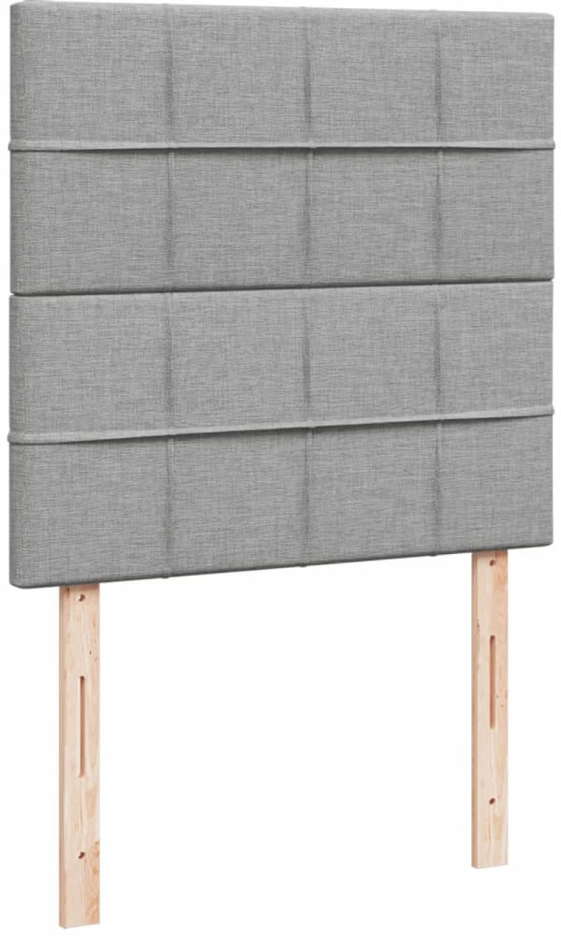 vidaXL Κρεβάτι Boxspring με Στρώμα Ανοιχτό Γκρι 90x190 εκ. Υφασμάτινο