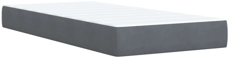 vidaXL Κρεβάτι Boxspring με Στρώμα Σκούρο Γκρι 90x200 εκ. Βελούδινο