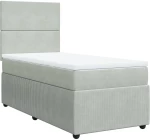 vidaXL Κρεβάτι Boxspring με Στρώμα Ανοιχτό Γκρι 100x200 εκ. Βελούδινο