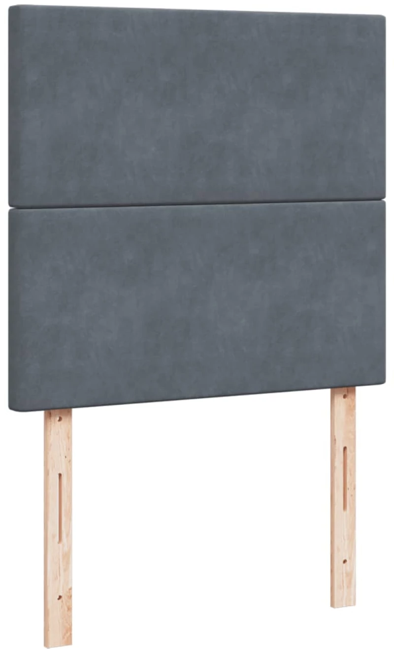 vidaXL Κρεβάτι Boxspring με Στρώμα Σκούρο Γκρι 90x190 εκ. Βελούδινο