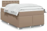 vidaXL Κρεβάτι Boxspring με Στρώμα Καπουτσίνο 120x190εκ.από Συνθ.Δέρμα