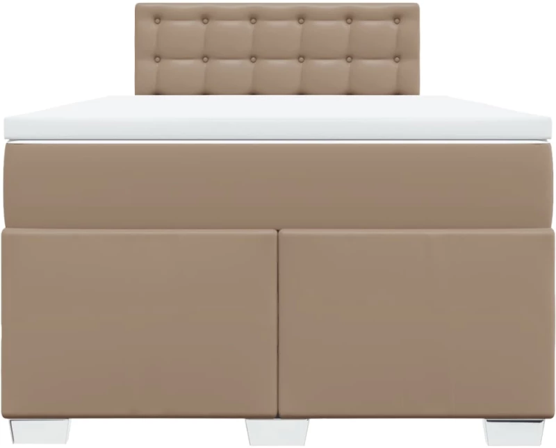 vidaXL Κρεβάτι Boxspring με Στρώμα Καπουτσίνο 120x190εκ.από Συνθ.Δέρμα