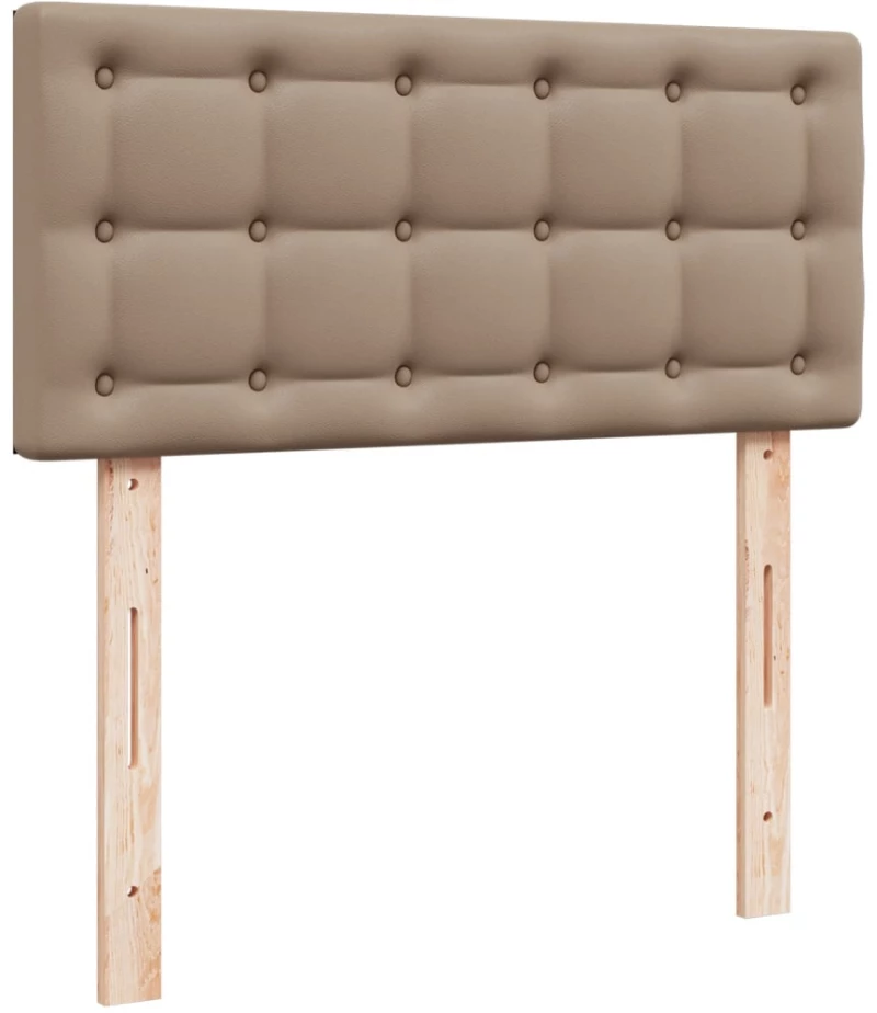 vidaXL Κρεβάτι Boxspring με Στρώμα Καπουτσίνο 120x190εκ.από Συνθ.Δέρμα