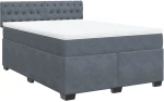 vidaXL Κρεβάτι Boxspring με Στρώμα Σκούρο Γκρι 140x200 εκ. Βελούδινο