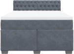 vidaXL Κρεβάτι Boxspring με Στρώμα Σκούρο Γκρι 140x200 εκ. Βελούδινο