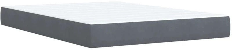 vidaXL Κρεβάτι Boxspring με Στρώμα Σκούρο Γκρι 140x200 εκ. Βελούδινο
