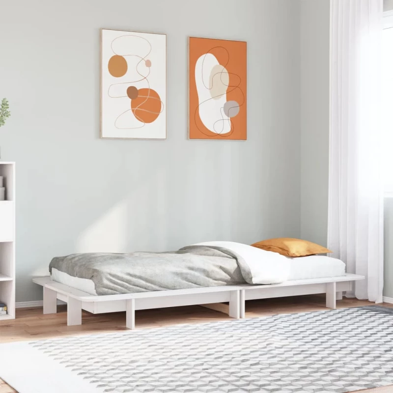 vidaXL Σκελετός Κρεβ. Χωρίς Στρώμα Λευκό 90x190 εκ Μασίφ Πεύκο