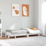 vidaXL Σκελετός Κρεβ. Χωρίς Στρώμα Λευκό 90x190 εκ Μασίφ Πεύκο