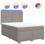 vidaXL Κρεβάτι Boxspring με Στρώμα Taupe 140x200 εκ. Υφασμάτινο